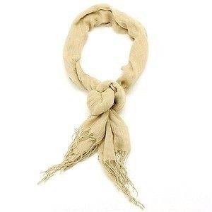 Steve Madden Ivory Crinkle Gauze Fringed Neckwrap Scarf NEW