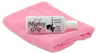 Mighty Grip Powder for Fitness Poles + Pink Microfiber Dance Pole 