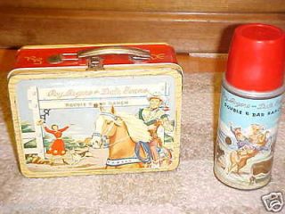 Roy Rogers Metal Lunch Box AND Thermos~Red Band~Vintage 1954~Double R 