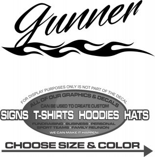 Gunner Flame Name Sticker Decal 4 Laptop Car Auto Truck Toy Box 