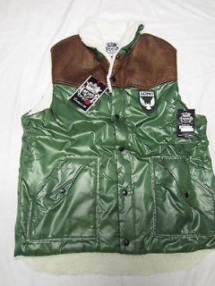 69 NWT NEW Mens Akademiks Dante Vest Jacket Sherpa Lined Green 4XL 