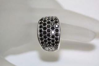 David Yurman  Black Diamond Chevron Ring Mens Sterling Silver 9.5 