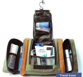 David King Leather Mens Dopp Kit Shaving Toiletry Bag Travel 