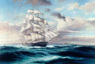 Robert Taylor signed print of world famous trading route sailing ship 