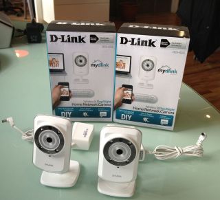 LOT OF 2 D LINK DCS 932L WIRELESS N DAY NIGHT HOME NETWORK CAMERAS