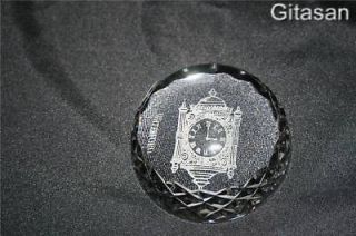 Waterford Crystal Dome Paper Weight Retired Marshall Fields Clock NEW 