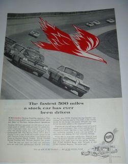   Oil Ad~Stock Car Race~Marvin Panch~Daytona Beach Speedway NASCAR~1960s