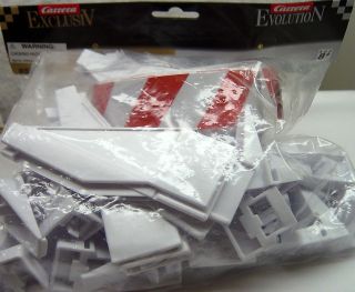 CARRERA 85220 RED/WHITE GUARD RAIL W/CLIPS & ENDS FOR 1/32 1/24 