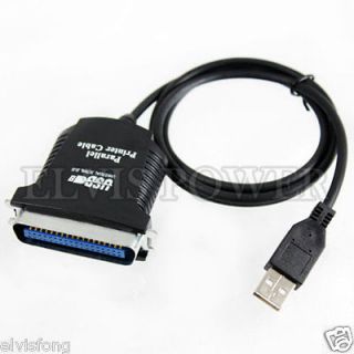 Brand New USB to Parallel IEEE 1284 36 Pin Printer Cable Adapter Black