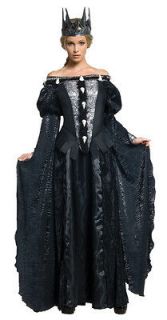 Snow White Huntsman Ren Queen RAVENNA Costume Dress Gown Goth CROWN 