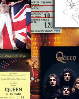 Freddie Mercury Queen Memorabilia Tickets & Autographs Mounted Display