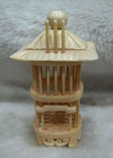 Chinese hand carved production Pavilion modelling  ox bone cricket 