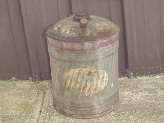 Old 5 Gallon Defiance Galvanized Metal Gas Can Safety Bucket Vintage 