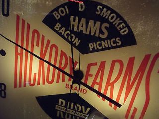 Original 1950s Hickory Farms Lighted Pam Advertising Wall Clock   No 