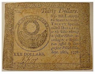   Currency  Hall & Sellers  Phila​delphia $30  Very Fine Condition