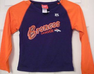 Denver Broncos Long Sleeve NFL Logo Shirt Kids Childrens size 4, 5, 6 