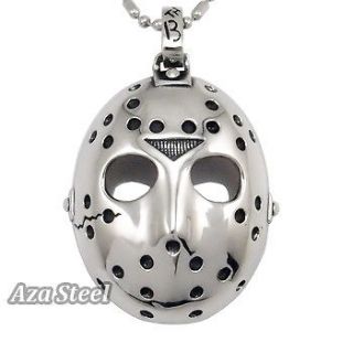 Mens Friday the 13th Jasons Mask Horror Stainless Steel Pendant 