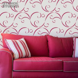 Swirl pattern stencil for home decor, reusable wall stencil, choose 