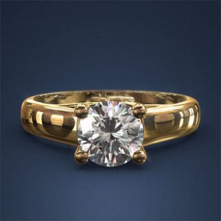 Diamond Cut Wedding Ring 1.1ct F SI1 One 14 K Brilliant Mine 5 Year 