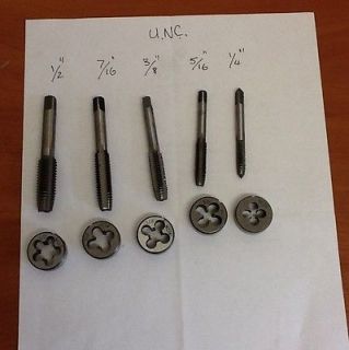 UNC Taps And Dies Full Set  1/4 up to 1/2 in Perfect Condition   £ 