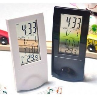 Fasionable Small Transparent LCD Digital Alarm Clock With Thermometer