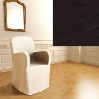 Pottery Barn Loose Fit Dining Chair Cover Back Tie Black