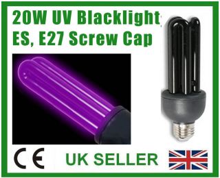   Ultra Violet CFL Light Bulb ES E27 Lamp DJ Disco Halloween etc