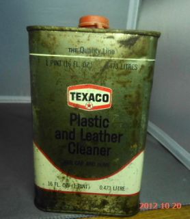 Vintage Texaco Plastic and Leather Cleaner 16oz Metal Can