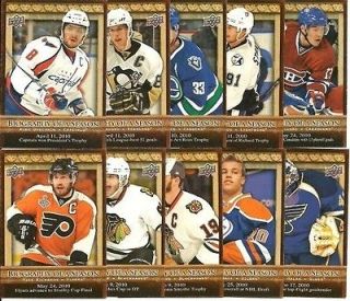 2010 2011 Upper Deck Biography of a Season Hockey Complete Set One 