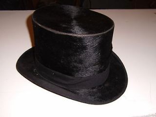 Antique Beaver Skin Dobbs Fifth Avenue Top Hat Vintage