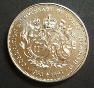 GB QEII GUERNSEY   RARE 1993 CORONATION ANNIV UNC £2 POUNDS COIN