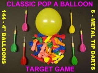 POP A BALLOON DART TARGET CARNIVAL PARTY & 12 HARD PLASTIC RINGS FOR 