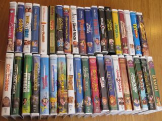 Huge Lot of 38 Walt Disney VHS Videos Collection Assorted Movies 