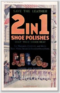 1919 Dalley 2 in 1 shoe shine paste marching troops AD
