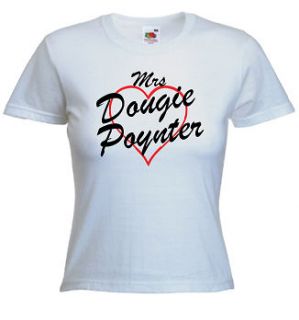Mrs Dougie Poynter T Shirt   Print Any Name / Words