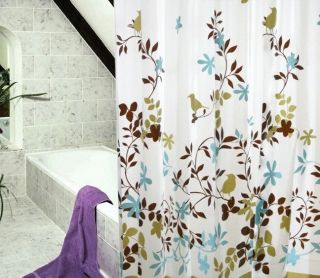 Flower and bird waterproof shower curtain 180 x180 cm