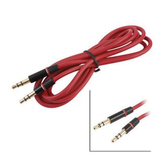 Red 3.5mm Replacement Audio Cable For Monster Solo Beats headphone