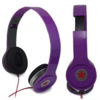New Purple Headphone Stereo Headset Earphone Foldable For DJ PSP  