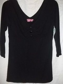 JOYOUS & FREE 3/4 Length Black Dressy Top, Bead Detail, Sm & Med, $57 