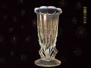 1890’s DUGAN NORTHWOOD TWIG VASE WHITE OPALESCENT ART GLASS 4 1/2”