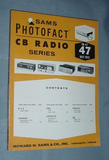 SAMS PHOTOFACT CB RADIO SERIES VOLUME #47 JULY 1973 B&K KRIS LAFAYETTE 