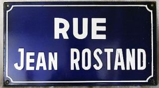 Old French France enamel steel metal street road sign plaque Jean 