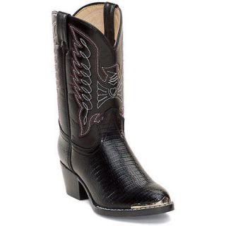 Durango BT840 Kids Black Lizard Western Boots Size 12.5 D