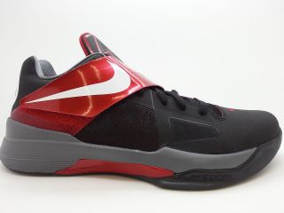   ] Mens Nike Zoom KD IV Kevin Durant Black Varsity Red White Sneakers