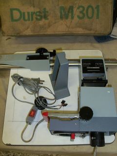 Enlarger DURST M301 stand lens & instructions + original brown box 