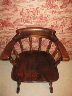 Ethan Allen Antiqued Old Tavern Pine Collection Captains Arm Chair 12 