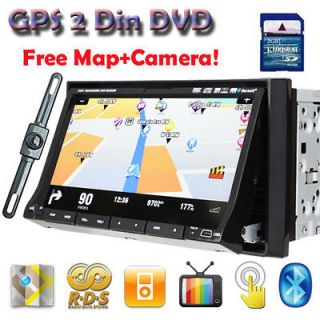 Auto GPS Navigation System 2 Din In Deck Car CD DVD Player TV Radio 