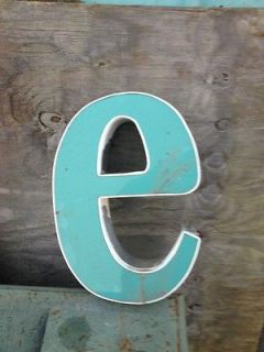 vintage E CHANNEL LETTER metal SIGN advertising INDUSTRIAL MARQUEE 