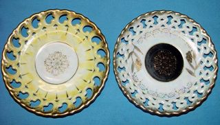 ROYAL SEALY CHINA JAPAN CUT OUT OPALESCENT PLATES 6 DIAMETER NO 