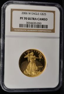 2006 W Gold American Eagle $25 1/2 oz NGC PF PR 70 Ultra Cameo UCAM 